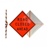 Roll Up Sign & Stand - 48 Inch Road Closed Ahead Roll Up Reflective Traffic Sign